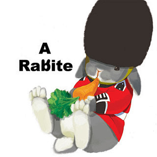 兔子士兵插画兔子水彩可爱