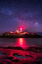  Milky Way Over Nubble Lighthouse by Adam Woodworth