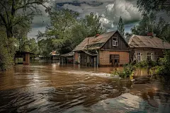 洪涝灾害自然灾害摄影图