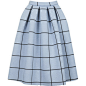TOPSHOP Grid Print Bonded Midi Skirt