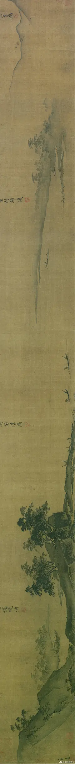 南宋 夏圭 《山水十二景图》，现仅存四景。纳尔逊美术馆藏