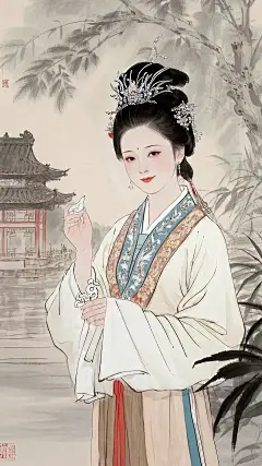 治愈古风：薛宝钗 唇不点而红，眉不画而翠 #古装美人 #古风美人 #红楼梦#古人的审美有多绝 #金陵十二钗 #图片#壁纸 - 小红书