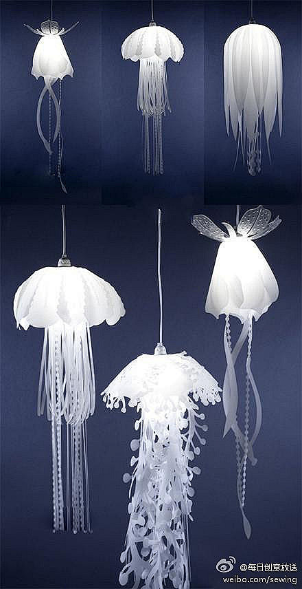  每日创意放送：水母吊灯系列灯具设计，这...