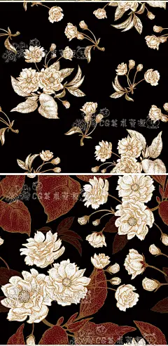 054 中式日式中国风奢侈品高档复古芙蓉花卉花朵纹理背景图案素材-淘宝网