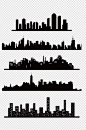 城市建筑简约剪影-众图网