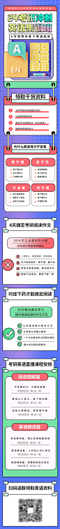 考研英语备考攻略长图海报-源文件