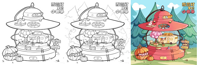 插画｜露营灯里的小世界_1_奕颗糖_来自...