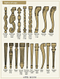 17世纪-19世纪的家具的腿的形态（source：tusentakk）