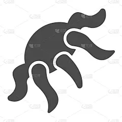 癌症肿瘤固体图标，世界癌症日概念，微生物标志在白色背景，癌症细胞图标在移动概念和网页设计的象形风格。