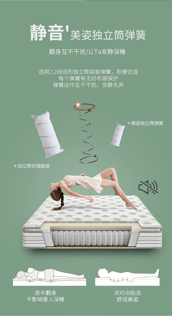 顾家家居床垫 天然乳胶静音弹簧席梦思床垫 软硬两用系列-tmall.com天猫
