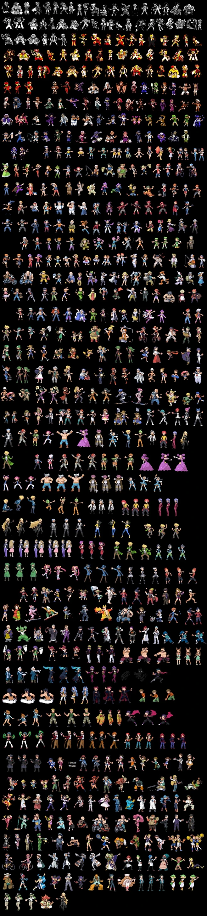 All Pokemon Trainer Sprites by ~KyogreMaster on deviantART #宠物小精灵#-花瓣网