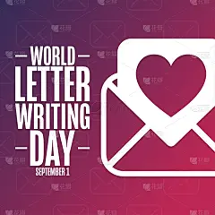 世界书信写作日。9月1日。节日的概念。模板背景，旗帜，卡片，海报与文字题词。向量EPS10插图。