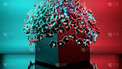 一个抽象的科幻背景的3d渲染插图。用于名片模板、名片、邀请函、广告、横幅、商业用途