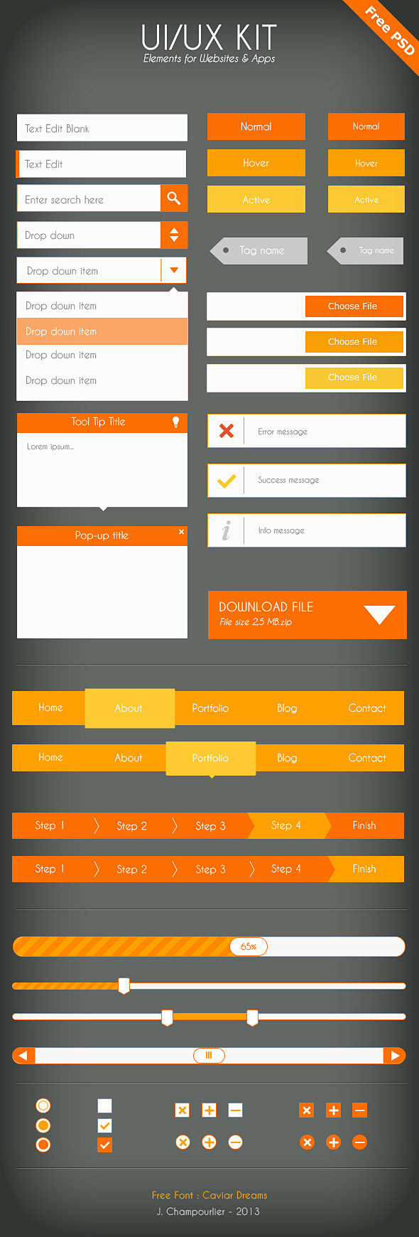 UI Flat design - ora...