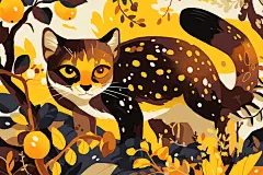 猫咪矢量插画小黑猫插画素材