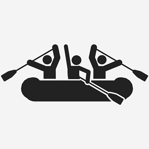 漂流冒险船图标_88ICON https://88icon.com 漂流 冒险 船 独木舟 划桨 娱乐 运动 水上运动