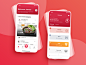 Grumpeat App uiux ux ui theroom restaurants red pink mobileappdesign koala food designer design bars app