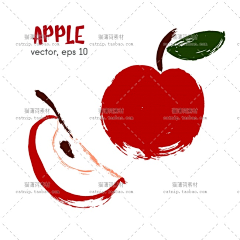 玄都--宏采集到水果插画------苹果
