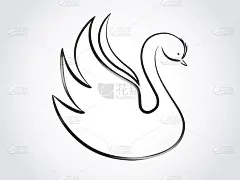 天鹅轮廓图标