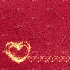 复古Grunge红色背景与发光的心