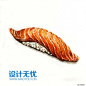 三文鱼寿司 日式手绘餐饮美食料理插画JPG图片素材