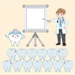 黄大气清新保护牙齿爱牙日矢量素材