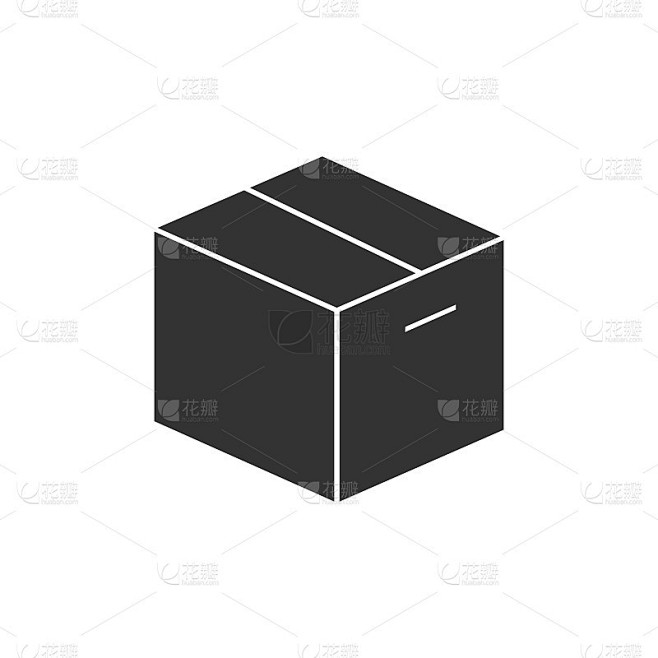 盒子黑色形状图标。