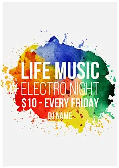 水彩水墨泼墨背景海报模板分层PSD平面设计EPS矢量素材文件