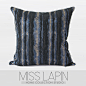 MISS LAPIN/简约现代/沙发/高档抱枕/蓝色雪尼尔三色提花条纹方枕-淘宝网