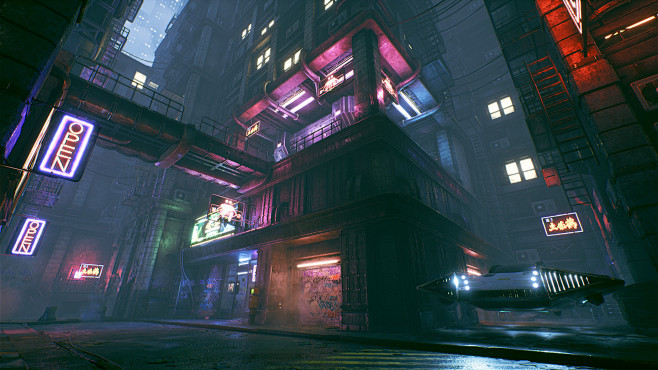 Cyberpunk City Alley...