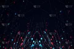 大发光led屏幕的特写。水平数字主题海报，贺卡，标题，网站和应用程序