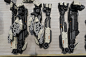 SOLONG: Exosuit Hand, Edward Denton : Functional animation video and 3 design variations. 

I 3D modeled this at Weta Workshop to figure out how the hand would fold up and perform all the actions it required. After the design was approved the file were se