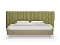 Double bed with upholstered headboard NEWPORT 01 by animovel