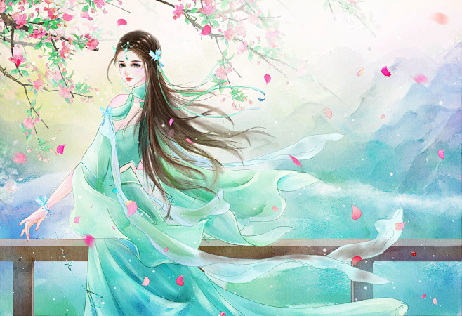 《回眸》_May牙牙__插画师作品_涂鸦...