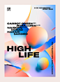 Highlife : Highlife . It's a way of lifeA logo is proposed with the name of the festival (High Life) which, due to its strength and solidity, also functions as an Isotype. Its composition allows it to function dynamically, in different directions and conf