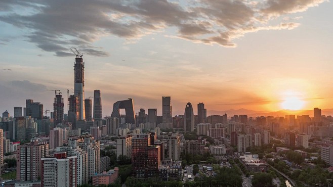 延时摄影-北京市中心，日间/北京，中国(...