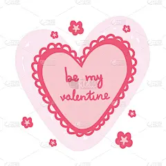 带花边和字母的情人节卡片