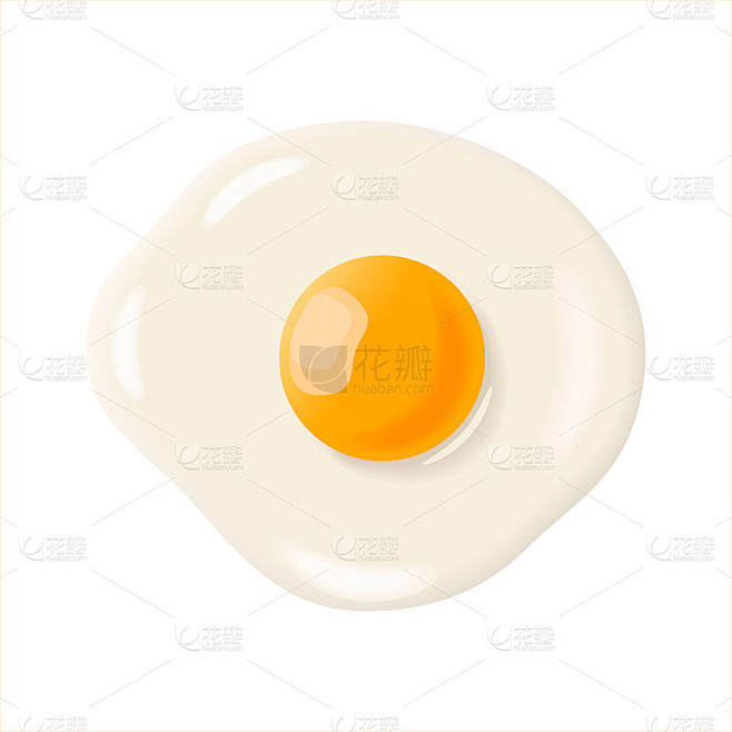 煎蛋孤立在白色背景上。自然的产品。食品配...