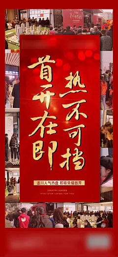 【源文件下载】 海报 房地产 热销 人气图 红金