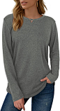 Amazon.com: Alaroo Long Sleeve Shirts for Women Crew Neck Casual Basic Tops : Clothing, Shoes & Jewelry