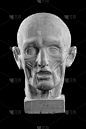胸像,男人,垂直画幅,正面视角,纪念碑,绘画插图,古老的,石材,人的眼睛