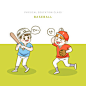 男子棒球 淡彩手绘 体能运动  儿童锻炼插图插画设计AI ti087a22013