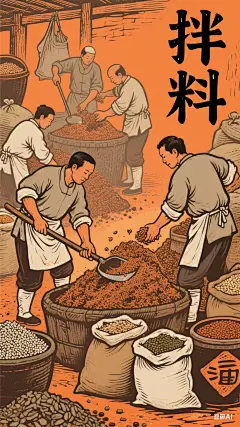 生成版画风格酿酒图 (4)