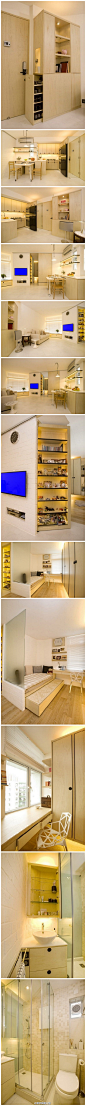 分享图片暖色调温馨公寓储物空间的巧妙设计~太实用了！