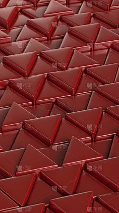 红色三角形。难题。智能手机桌面壁纸。艺术理念。3d 渲染. 