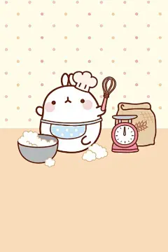 【美图手绘空间】(♥) Lollimobile - Molang Wallpapers Buy Now 모랑 ~哈哈so cute!!! You love？。#手绘# #趣味生活#