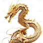 新年春节新春龙年2024立体3D金属金色龙元素
