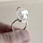 通透唯一的 特别钻石 原石戒指 - 送礼物给女朋友, 情人节, 结婚纪念日 - 推格·