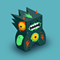 Saturn Zoo : Just 4 Monsters animals for fun in isometric. 