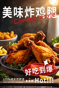 美味炸鸡腿宣传海报